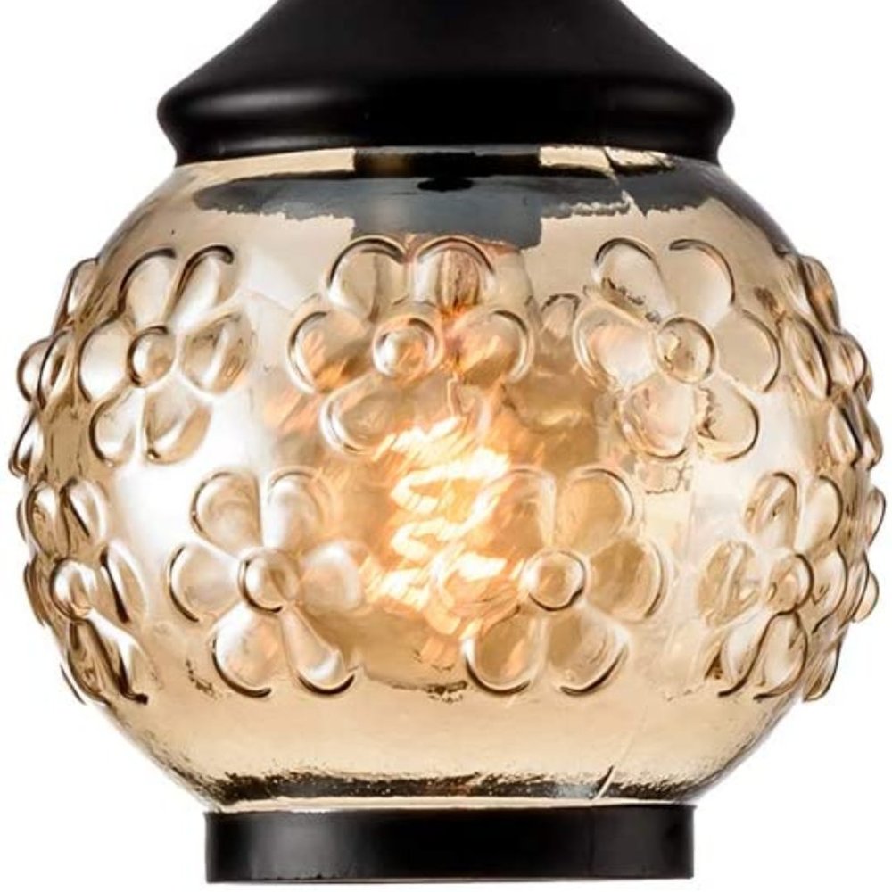 2 LULING Vintage Globe Brown Glass Pendant Lights